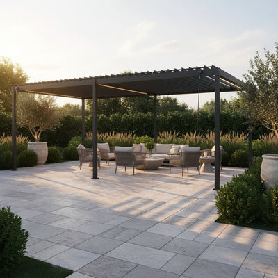 80/88 Metal Pergola with Adjustable Louvered Roof
