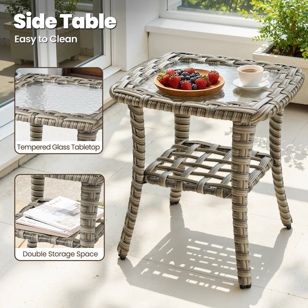 9-Piece Wicker Outdoor Lounge Set with Swivel Chairs