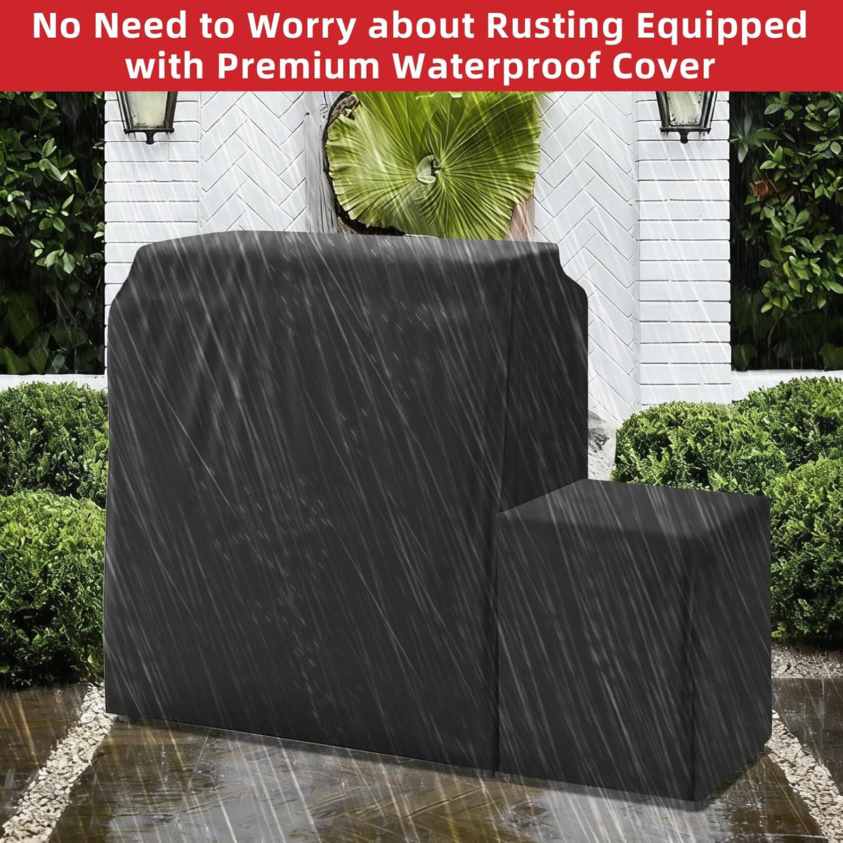 40.5" Outdoor Propane Fireplace with Tank Storage and Dust Cover-