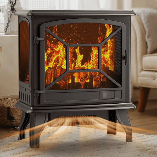 24" Freestanding Infrared Electric Fireplace Stove