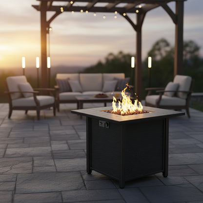 30" Propane Fire Pit Table with Lid — 50,000 BTU