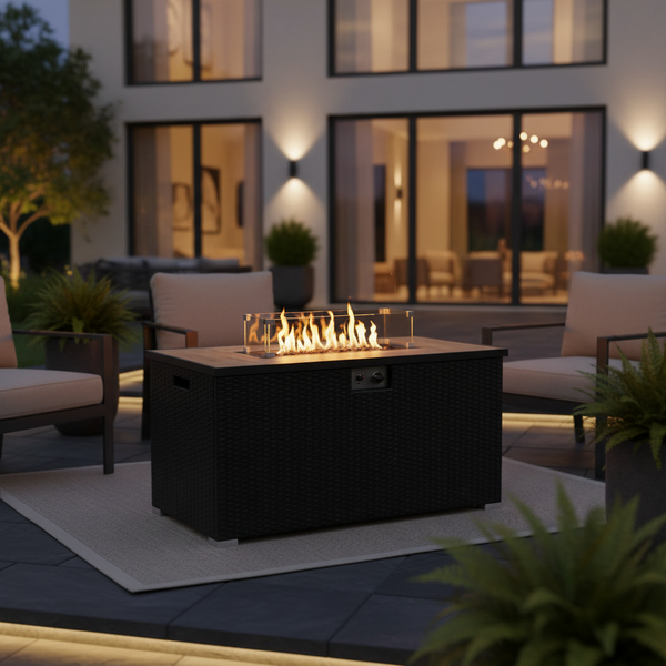 43" Propane Fire Pit Table — 50,000 BTU