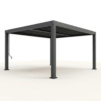 Louvered Pergola Designed for Year-Round Comfort, Adjustable Aluminum Roof, Integrated Drainage, Wind-Rated Frame