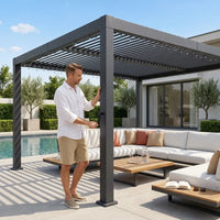 Louvered Pergola Designed for Year-Round Comfort, Adjustable Aluminum Roof, Integrated Drainage, Wind-Rated Frame — product view 2