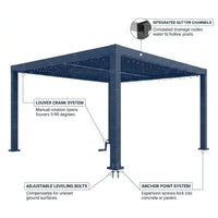 Louvered Pergola Designed for Year-Round Comfort, Adjustable Aluminum Roof, Integrated Drainage, Wind-Rated Frame — product view 3
